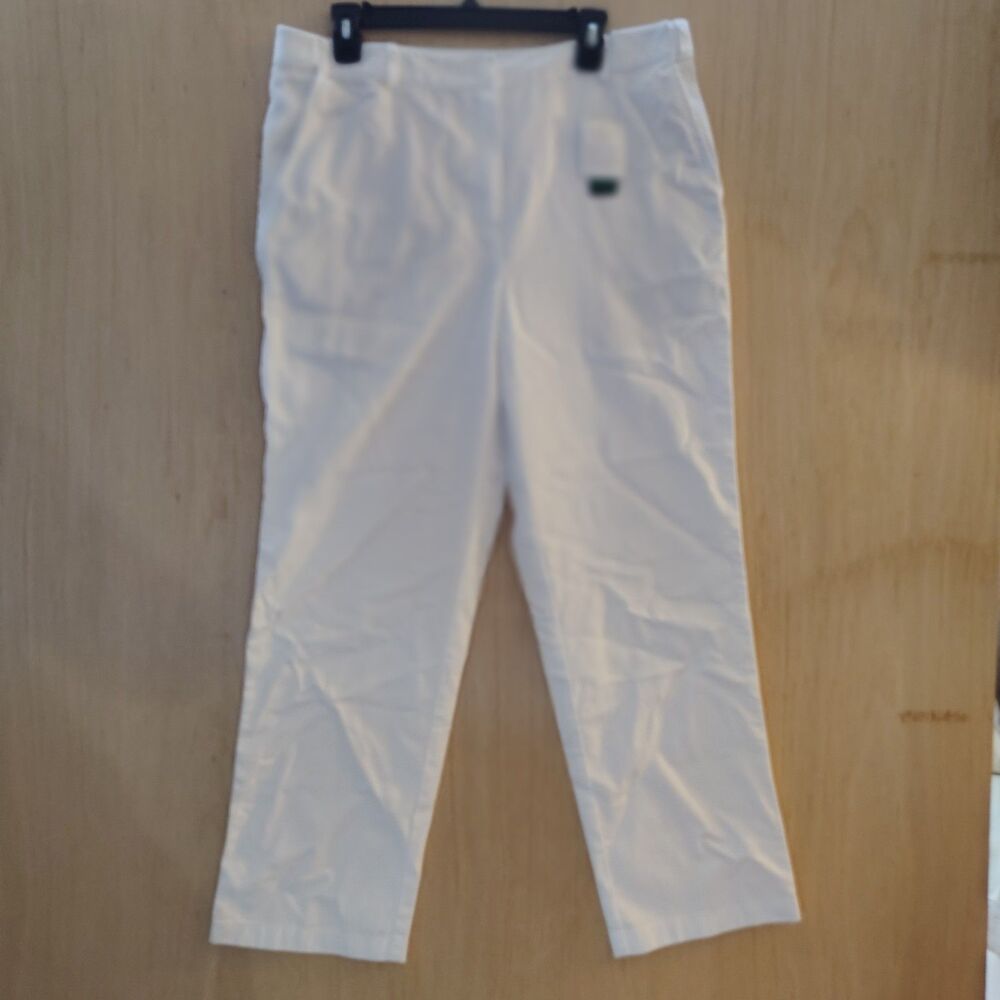 L.L. Bean 100% Cotton Women Bottom Wrinkle Free Classic Fit Size 14R NWT White